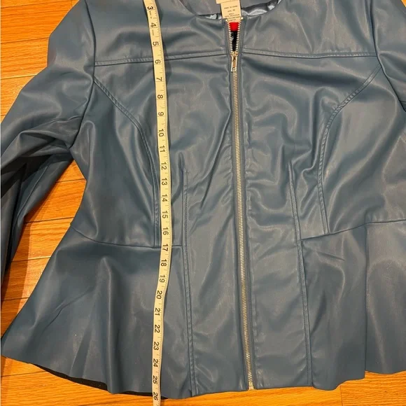 Monroe & Main Blue Leather Jacket - Picture 9 of 9